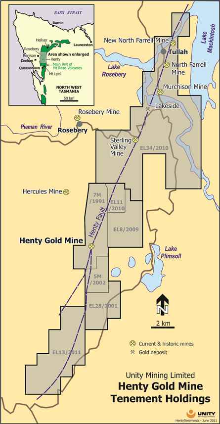Henty Gold Mine Tenement Holdings